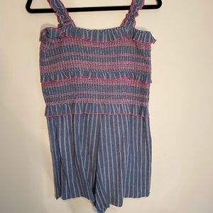 Blue and Pink Ruffle Romper